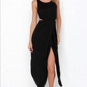 lulus black midi dress